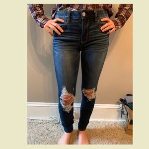 American Eagle Hi Rise Distressed Jeggings